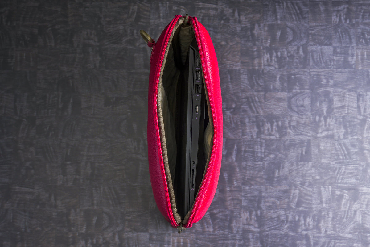 Genuine Leather Laptop Sleeve for Upto 16.3" inch | Shoulder Straps | Adjustable Slings