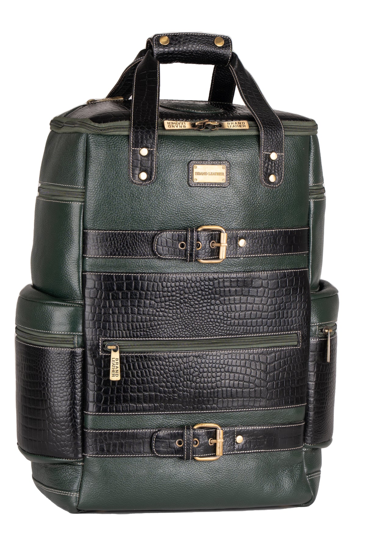 BRAND LEATHER Full Grain Buffalo - Hide Leather Backpack Large Capacity 15/15.6/16/17 Inch Laptop Bag Multi Pockets Travel Daypack