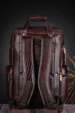 BRAND LEATHER Full Grain Buffalo - Hide Leather Backpack Large Capacity 15/15.6/16/17 Inch Laptop Bag Multi Pockets Travel Daypack