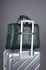 Men's Solid Full Grain Cowhide Leather Large 16 Inch Laptop Briefcase Messenger Bag