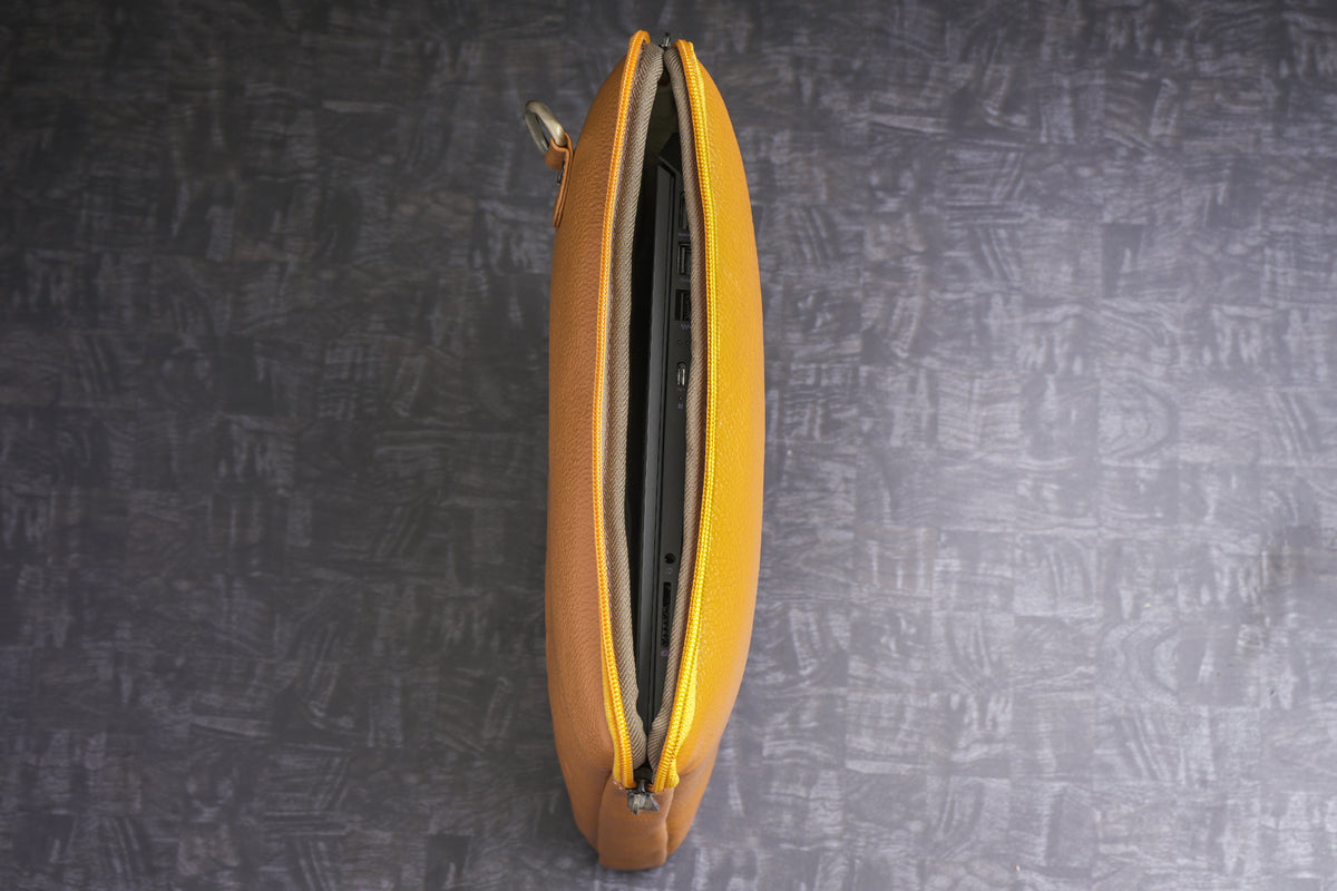 Genuine Leather Laptop Sleeve for Upto 16.3" inch | Shoulder Straps | Adjustable Slings