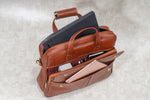 BRAND LEATHER Laptop Bag for Men - Genuine Leather Office Bag with Multiple Compartments Fits 14/15.6/16 Inch Laptop Bag - Messenger and Shoulder Bag for Travel - Water Resistant
