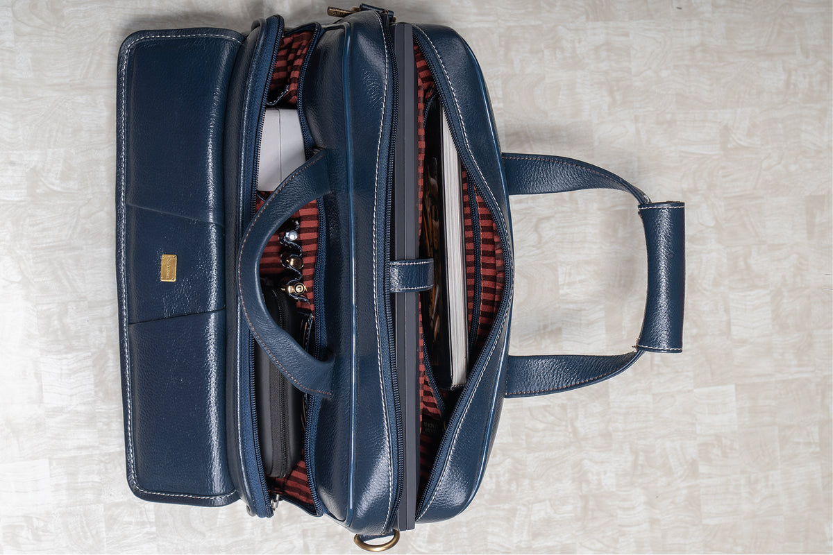 BRAND LEATHER Laptop Bag for Men - Genuine Leather Office Bag with Multiple Compartments Fits 14/15.6/16 Inch Laptop Bag - Messenger and Shoulder Bag for Travel - Water Resistant