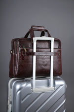 Men's Solid Full Grain Cowhide Leather Large 16 Inch Laptop Briefcase Messenger Bag