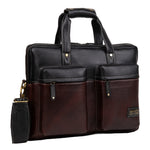BRAND LEATHER Genuine Leather Laptop Bag for Men - Office Bag - Fits Up to 16-inch Laptop/MacBook - Shoulder Bag/Hand Bag - Laptop Messenger Bag with Trolley Straps - 1 Year Warranty