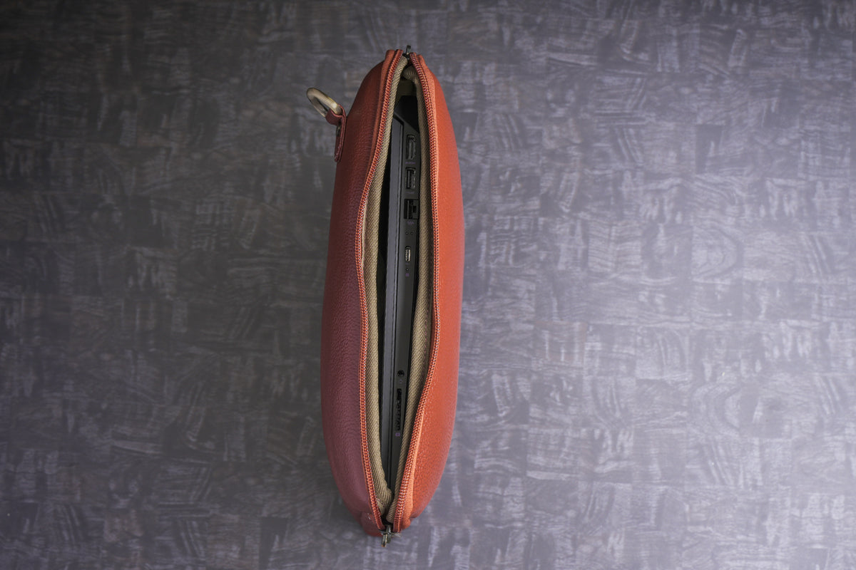 Genuine Leather Laptop Sleeve for Upto 16.3" inch | Shoulder Straps | Adjustable Slings