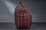 Men's Solid Full Grain Cowhide Leather Large 16 Inch Laptop Briefcase Messenger Bag