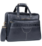 Men's Solid Full Grain Cowhide Leather Large 16 Inch Laptop Briefcase Messenger Bag