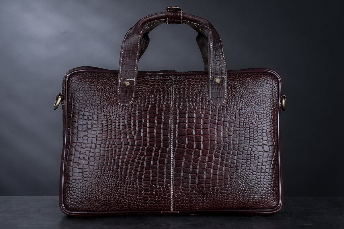 BRAND LEATHER Genuine Leather Laptop Bag for Men/Office Bag for Men |Fits 14|15.6|16 Inch Laptop Bag/MacBook |Leather Bag for Men with Shoulder Straps|Crossbody Laptop Messenger Bag for Men