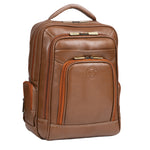 BRAND LEATHER Men's Full Grain Cow Hide Leather 17 Inch Laptop Backpack Large Capacity Weekender Overnight Camping Travel Rucksack