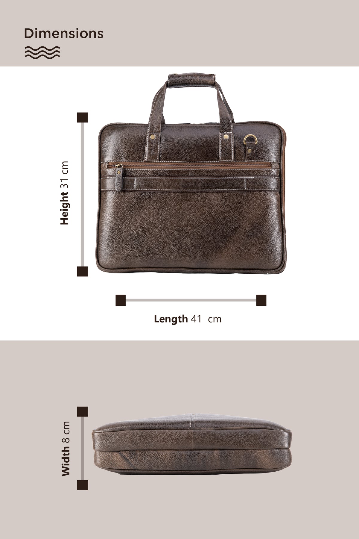 BRAND LEATHER Laptop Bag for Men - Genuine Leather Office Bag with Multiple Compartments Fits 14/15.6/16 Inch Laptop Bag - Messenger and Shoulder Bag for Travel - Water Resistant