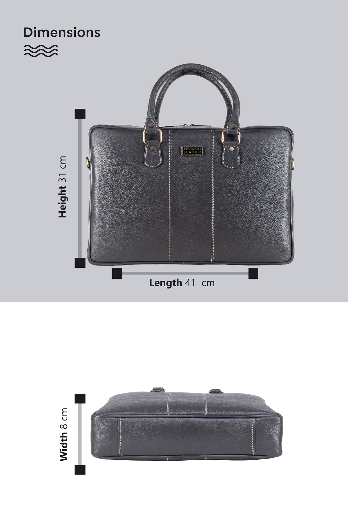 BRAND LEATHER Laptop Bag for Men - Genuine Leather Office Bag with Multiple Compartments Fits 14/15.6/16 Inch Laptop Bag - Messenger and Shoulder Bag for Travel - Water Resistant