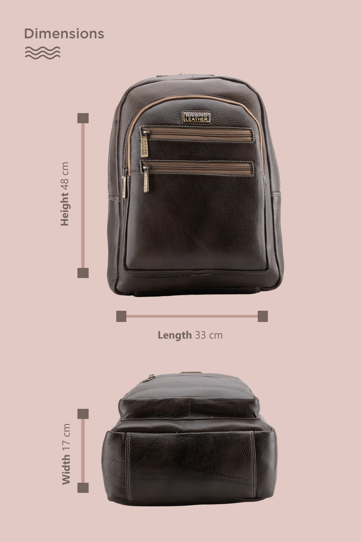 BRAND LEATHER Genuine Leather 14, 15.6 Inch Laptop Backpack For Use Office|Travel|Scahool|College Unisex