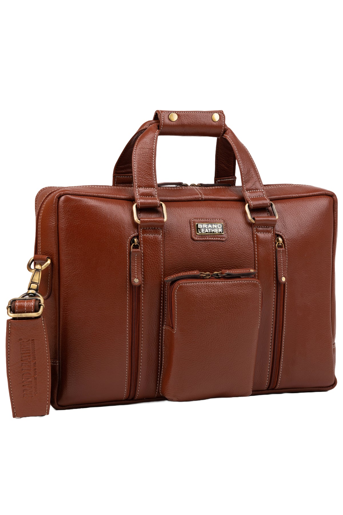 Laptop Bag for Men - Genuine Leather Messenger Bag for Office - Fits up to 16 Inch Laptop -Brown Shoulder Bag with Multiple Compartments - Executive Leather Bag for Work and Travel