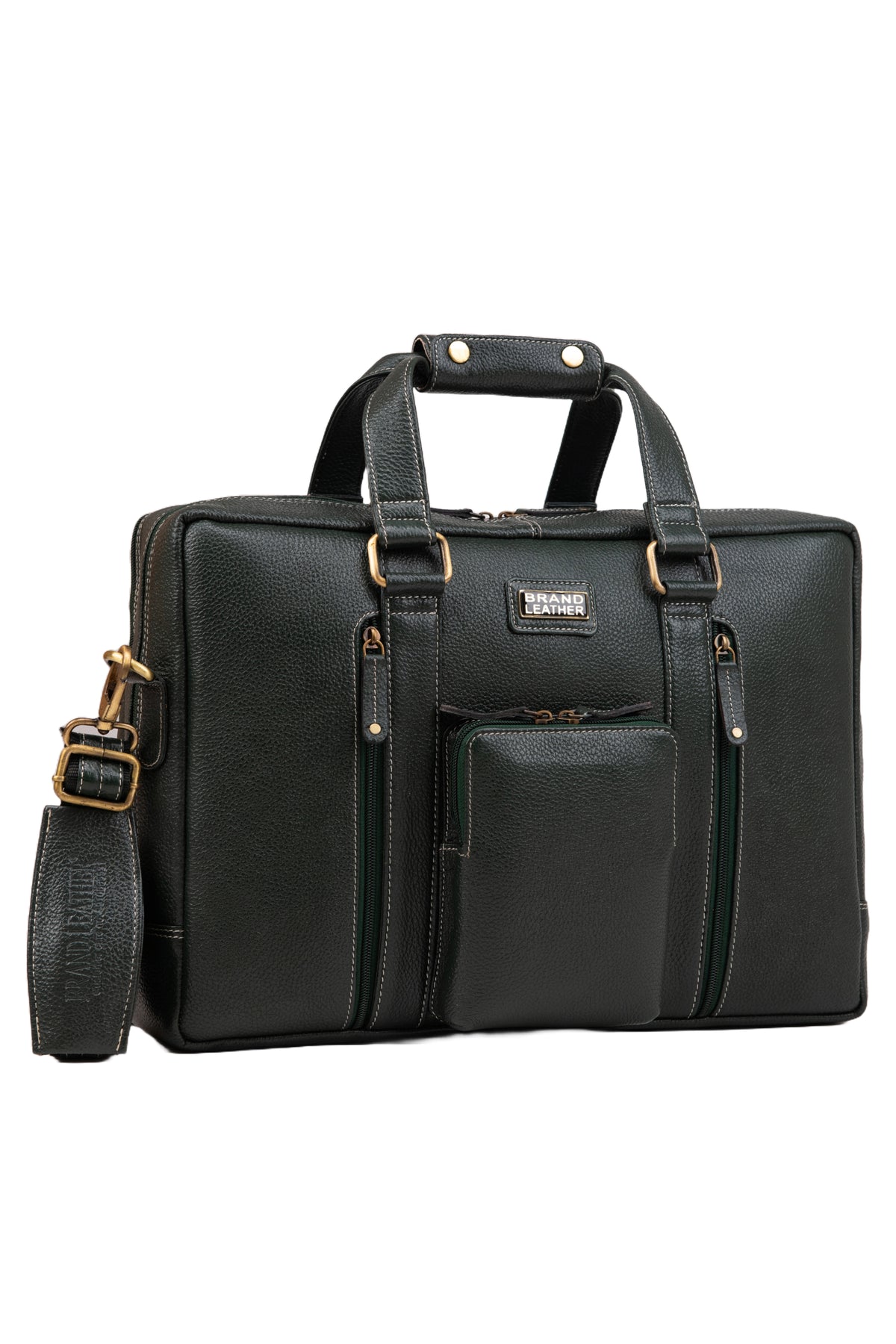 Laptop Bag for Men - Genuine Leather Messenger Bag for Office - Fits up to 16 Inch Laptop -Brown Shoulder Bag with Multiple Compartments - Executive Leather Bag for Work and Travel