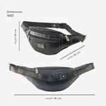 BRAND LEATHER Genuine Leather Stylish Waist Bag Elegant Style Travel Pouch Passport Holder with Adjustable Strap Unisex