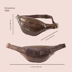 BRAND LEATHER Genuine Leather Stylish Waist Bag Elegant Style Travel Pouch Passport Holder with Adjustable Strap Unisex