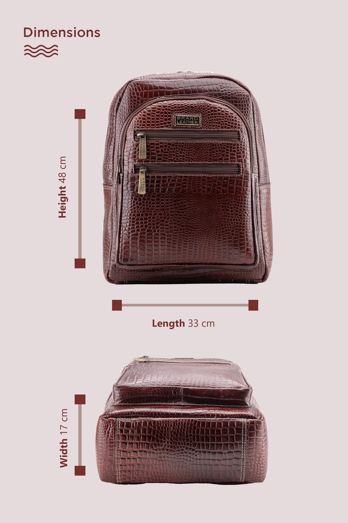 BRAND LEATHER Genuine Leather 14, 15.6 Inch Laptop Backpack For Use Office|Travel|Scahool|College Unisex