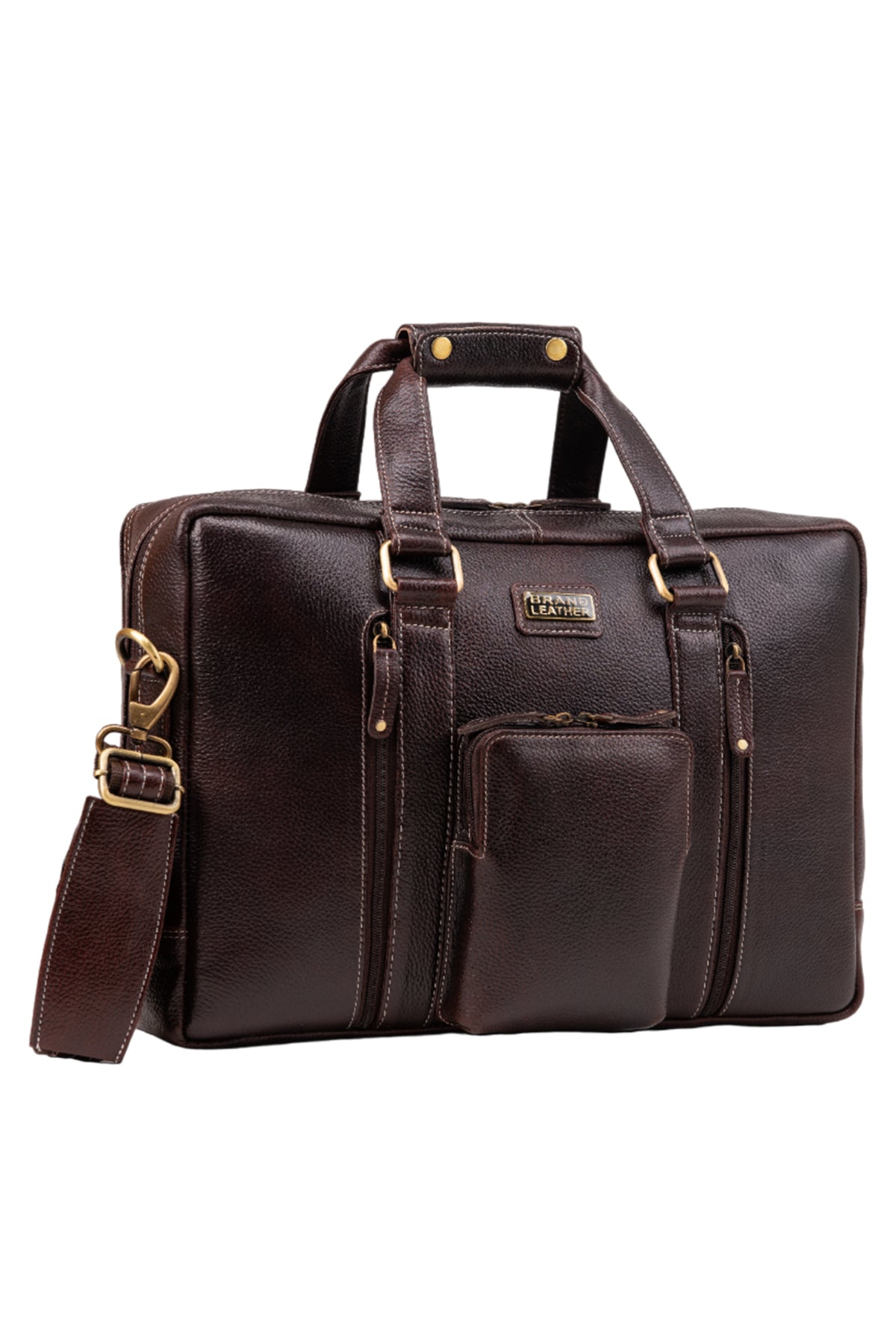 Laptop Bag for Men - Genuine Leather Messenger Bag for Office - Fits up to 16 Inch Laptop -Brown Shoulder Bag with Multiple Compartments - Executive Leather Bag for Work and Travel
