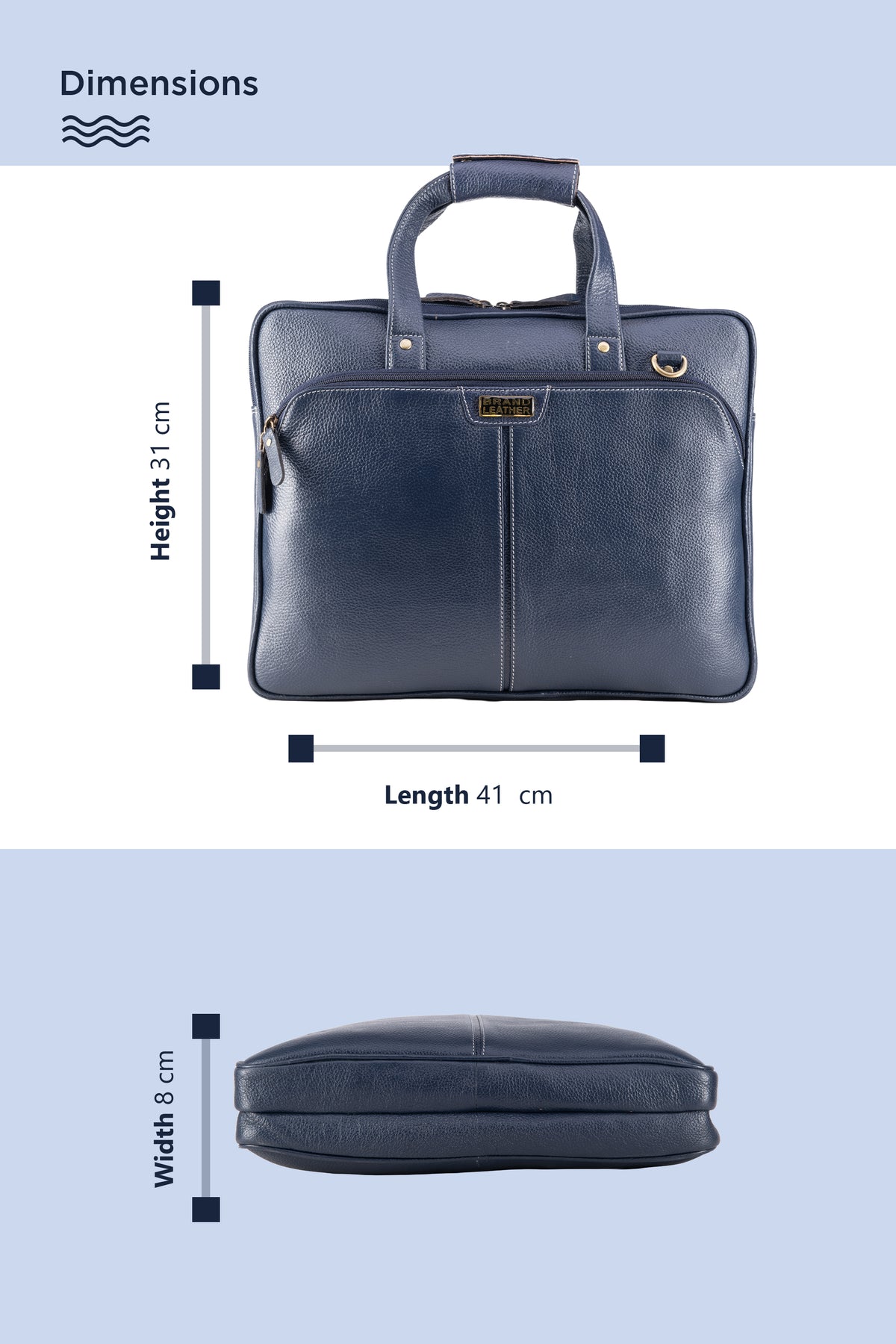 BRAND LEATHER Laptop Bag for Men - Genuine Leather Office Bag with Multiple Compartments Fits 14/15.6/16 Inch Laptop Bag - Messenger and Shoulder Bag for Travel - Water Resistant