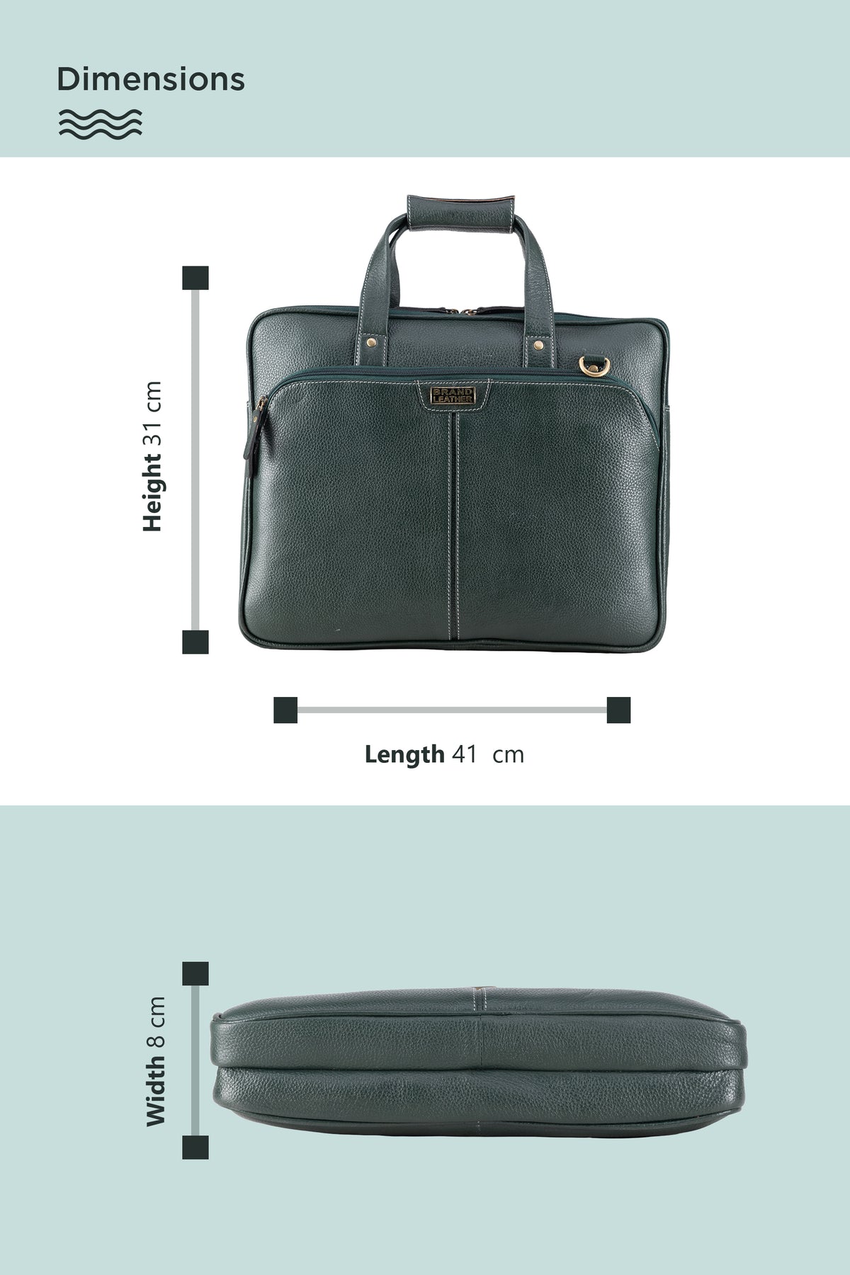 BRAND LEATHER Laptop Bag for Men - Genuine Leather Office Bag with Multiple Compartments Fits 14/15.6/16 Inch Laptop Bag - Messenger and Shoulder Bag for Travel - Water Resistant