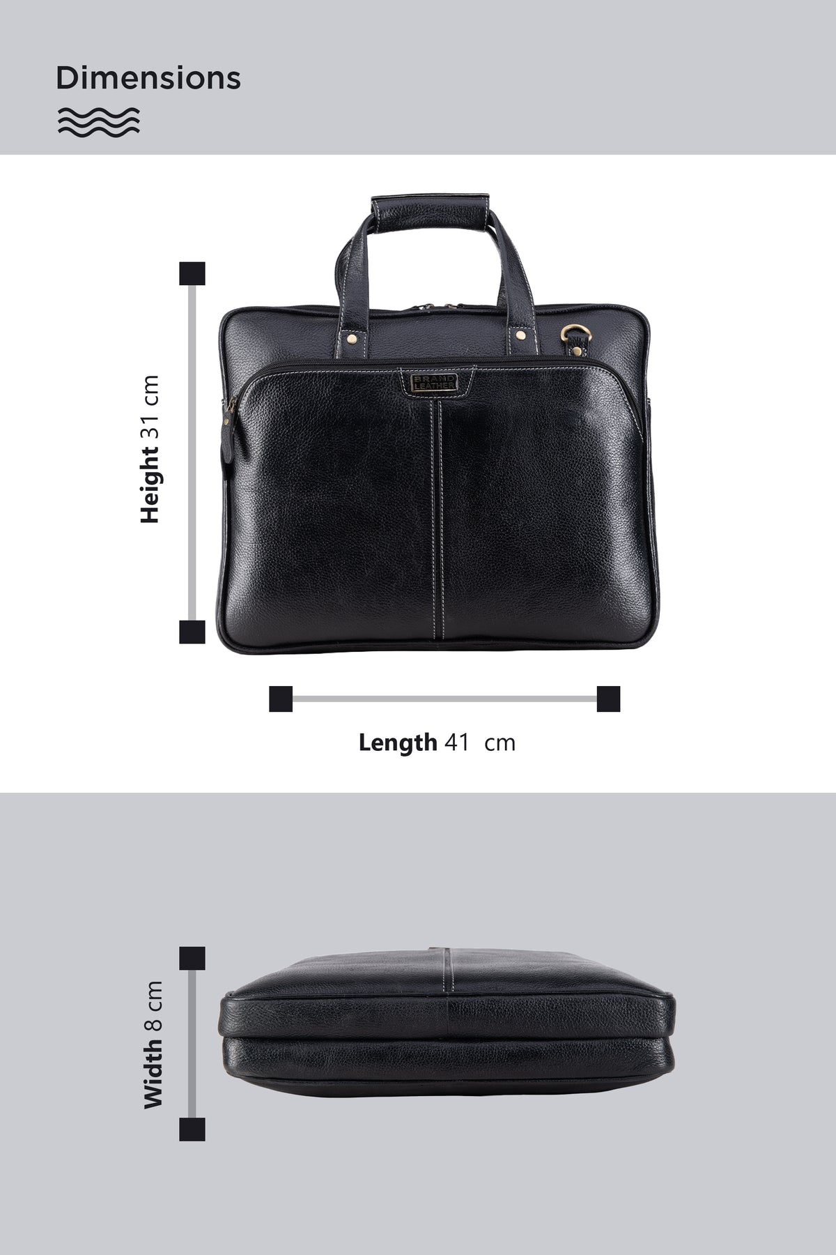 BRAND LEATHER Laptop Bag for Men - Genuine Leather Office Bag with Multiple Compartments Fits 14/15.6/16 Inch Laptop Bag - Messenger and Shoulder Bag for Travel - Water Resistant