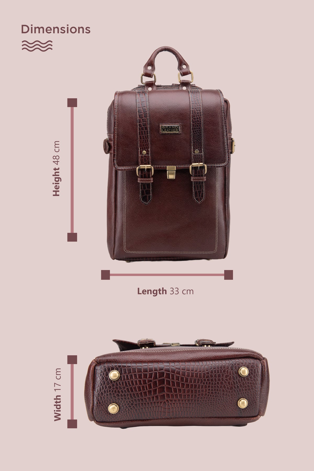 BRAND LEATHER Genuine Leather 14, 15.6 Inch Laptop Backpack For Use Office|Travel|Scahool|College Unisex