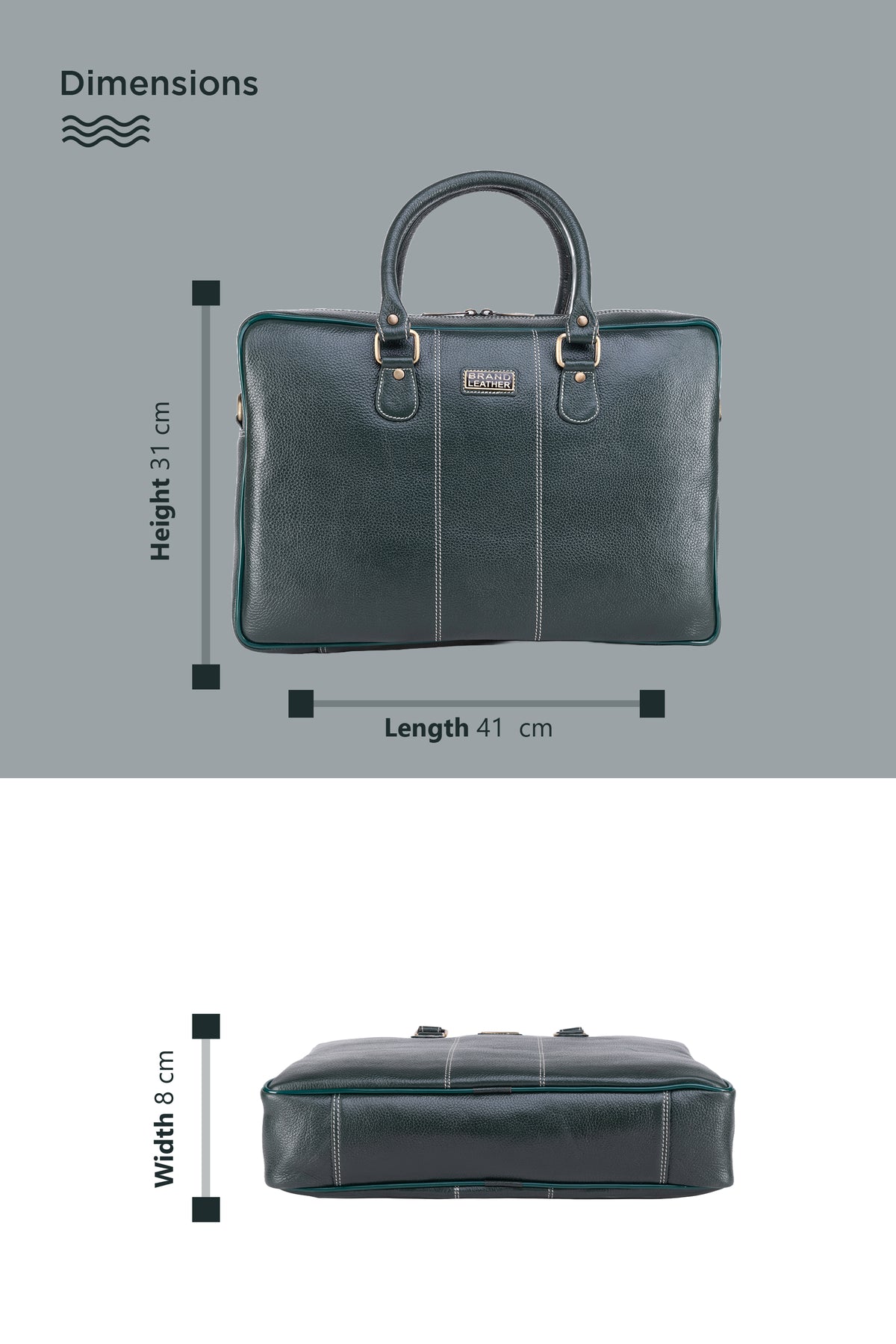 BRAND LEATHER Laptop Bag for Men - Genuine Leather Office Bag with Multiple Compartments Fits 14/15.6/16 Inch Laptop Bag - Messenger and Shoulder Bag for Travel - Water Resistant