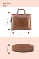 BRAND LEATHER Laptop Bag for Men - Genuine Leather Office Bag with Multiple Compartments Fits 14/15.6/16 Inch Laptop Bag - Messenger and Shoulder Bag for Travel - Water Resistant