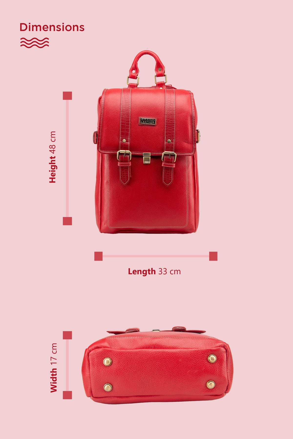 BRAND LEATHER Genuine Leather 14, 15.6 Inch Laptop Backpack For Use Office|Travel|Scahool|College Unisex