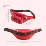 BRAND LEATHER Genuine Leather Stylish Waist Bag Elegant Style Travel Pouch Passport Holder with Adjustable