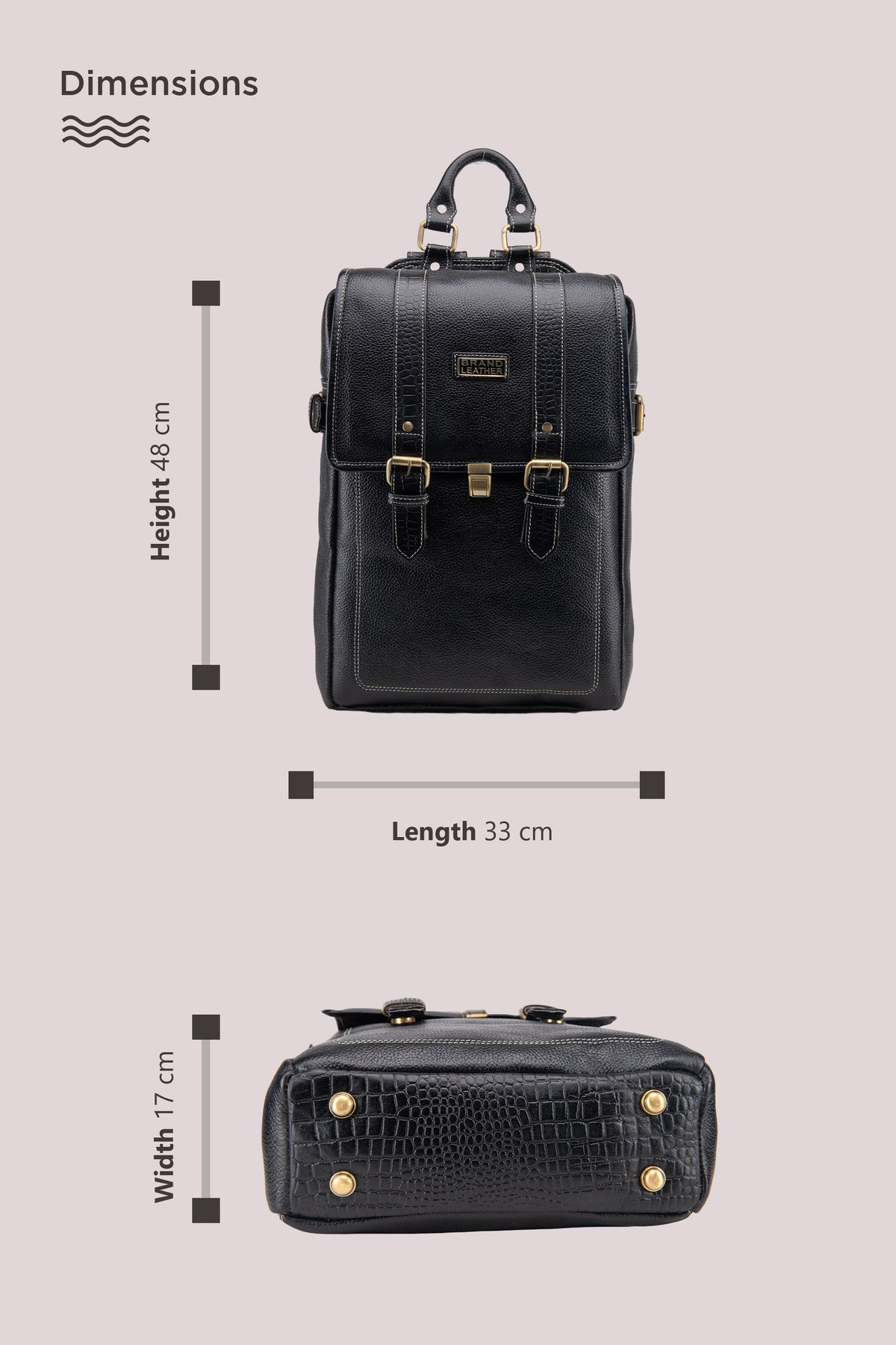 BRAND LEATHER Genuine Leather 14, 15.6 Inch Laptop Backpack For Use Office|Travel|Scahool|College Unisex