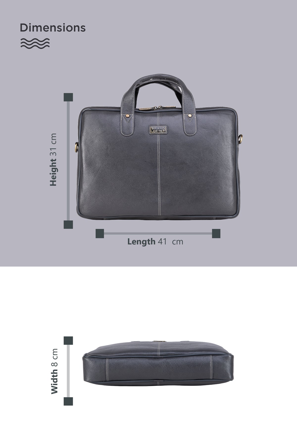 BRAND LEATHER Laptop Bag for Men - Genuine Leather Office Bag with Multiple Compartments Fits 14/15.6/16 Inch Laptop Bag - Messenger and Shoulder Bag for Travel - Water Resistant