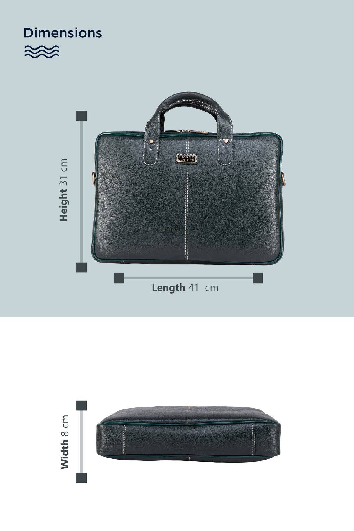 BRAND LEATHER Laptop Bag for Men - Genuine Leather Office Bag with Multiple Compartments Fits 14/15.6/16 Inch Laptop Bag - Messenger and Shoulder Bag for Travel - Water Resistant