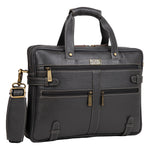 BRAND LEATHER Laptop Bag for Men - Genuine Leather Messenger Bag for Office - Fits up to 16 Inch Laptop -Brown Shoulder Bag with Multiple Compartments - Executive Leather Bag for Work and Travel