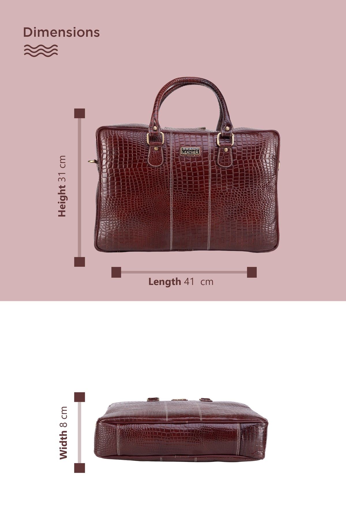 BRAND LEATHER Laptop Bag for Men - Genuine Leather Office Bag with Multiple Compartments Fits 14/15.6/16 Inch Laptop Bag - Messenger and Shoulder Bag for Travel - Water Resistant