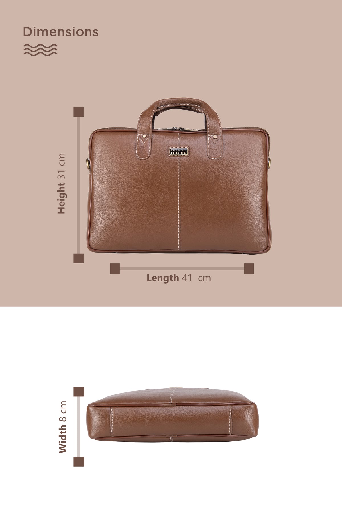 BRAND LEATHER Laptop Bag for Men - Genuine Leather Office Bag with Multiple Compartments Fits 14/15.6/16 Inch Laptop Bag - Messenger and Shoulder Bag for Travel - Water Resistant