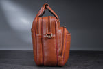 Men's Solid Full Grain Cowhide Leather Large 16 Inch Laptop Briefcase Messenger Bag