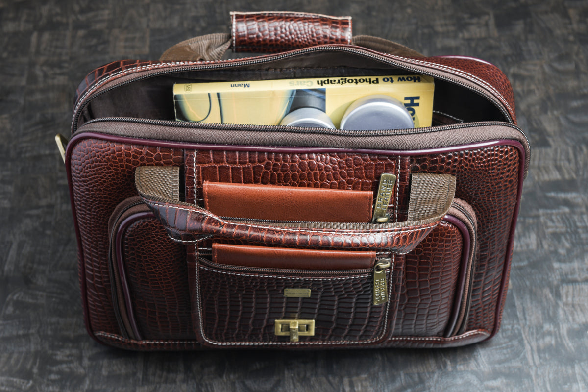 BRAND LEATHER Laptop Bag for Men - Genuine Leather Messenger Bag for Office - Fits up to 13 Inch Laptop -Brown Shoulder Bag