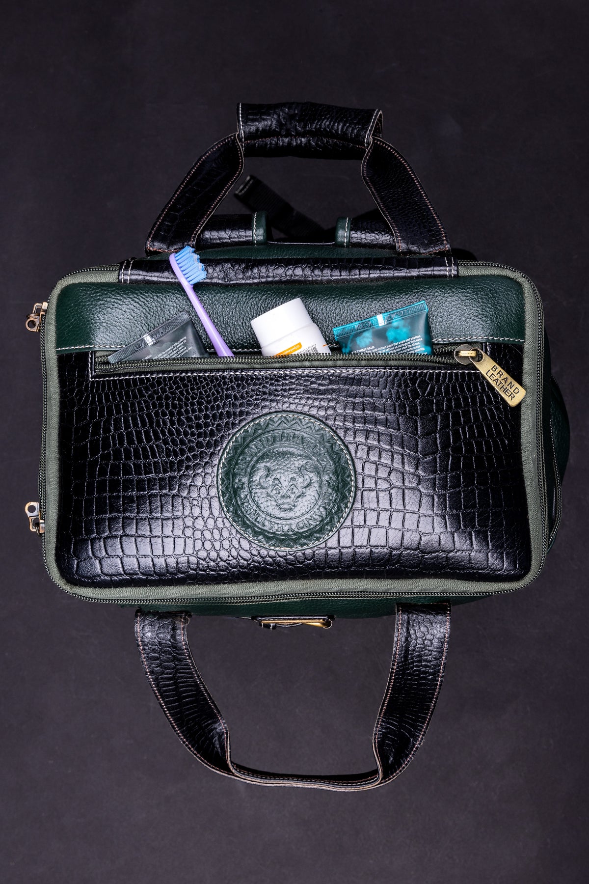 BRAND LEATHER Full Grain Buffalo - Hide Leather Backpack Large Capacity 15/15.6/16/17 Inch Laptop Bag Multi Pockets Travel Daypack