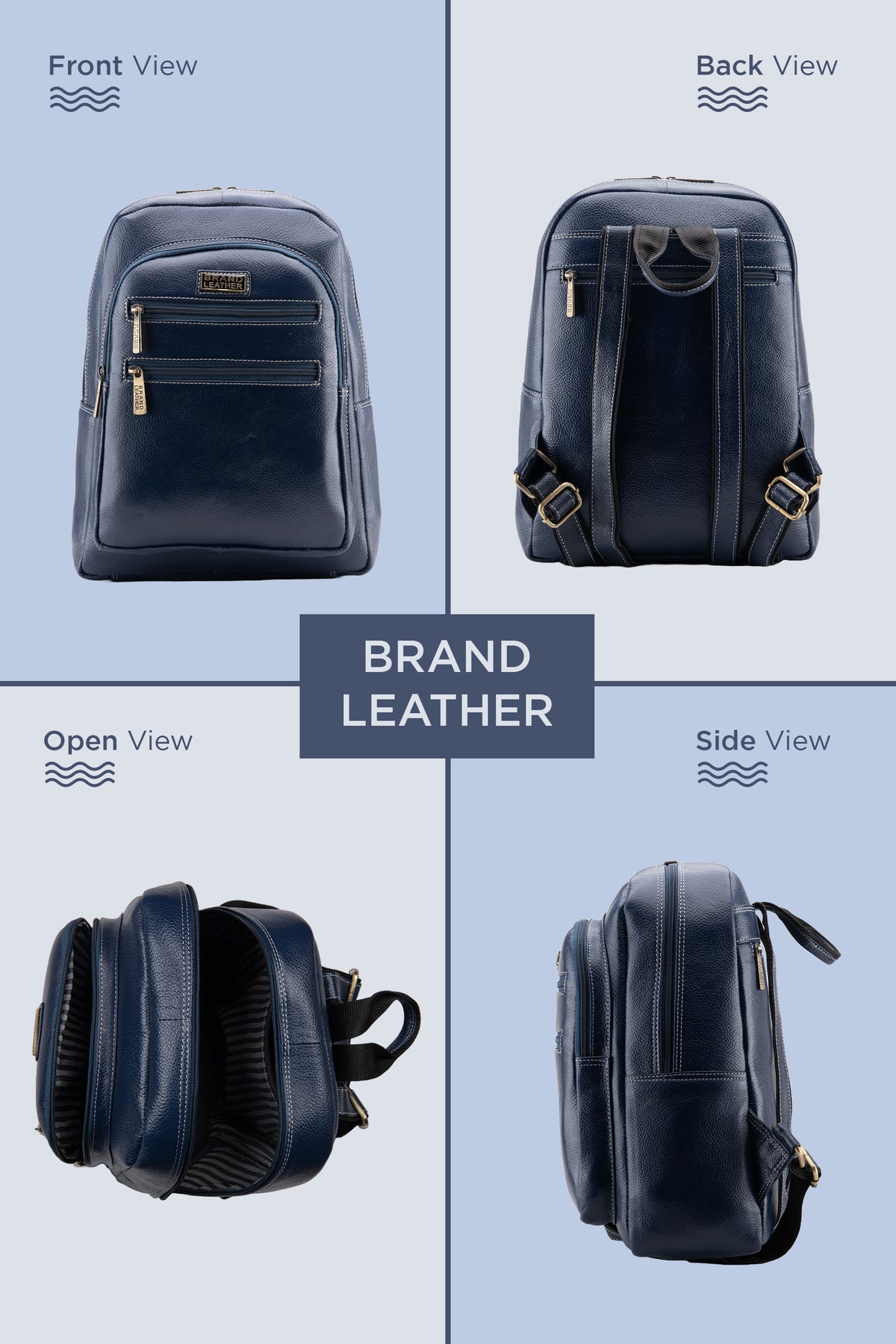 BRAND LEATHER Genuine Leather 14, 15.6 Inch Laptop Backpack For Use Office|Travel|Scahool|College Unisex