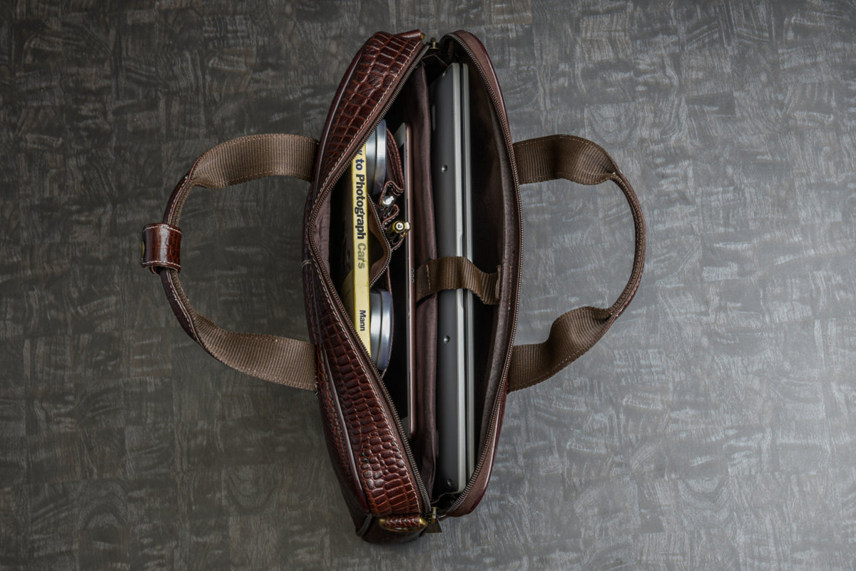 BRAND LEATHER Genuine Leather Laptop Bag for Men/Office Bag for Men |Fits 14|15.6|16 Inch Laptop Bag/MacBook |Leather Bag for Men with Shoulder Straps|Crossbody Laptop Messenger Bag for Men