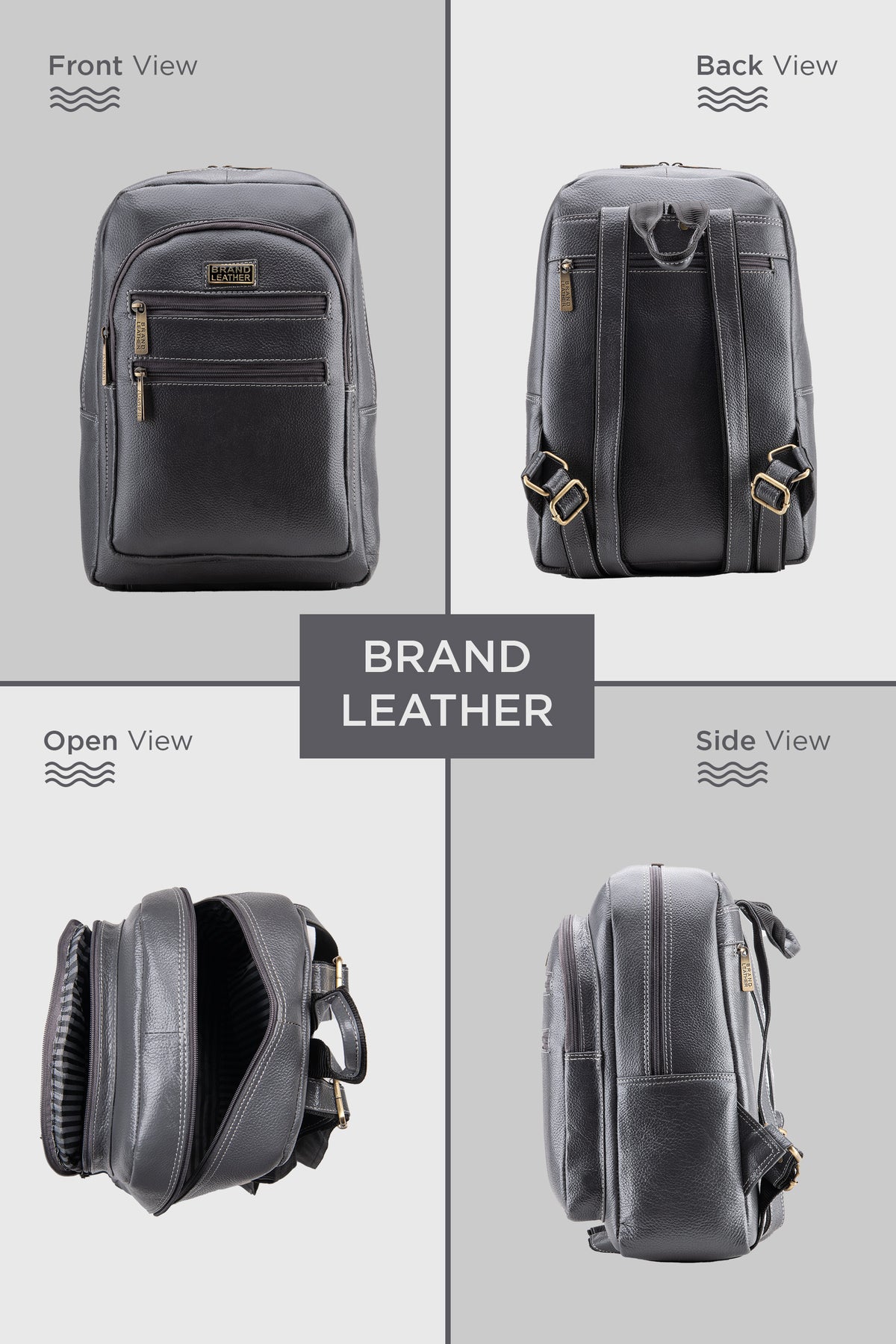 BRAND LEATHER Genuine Leather 14, 15.6 Inch Laptop Backpack For Use Office|Travel|Scahool|College Unisex