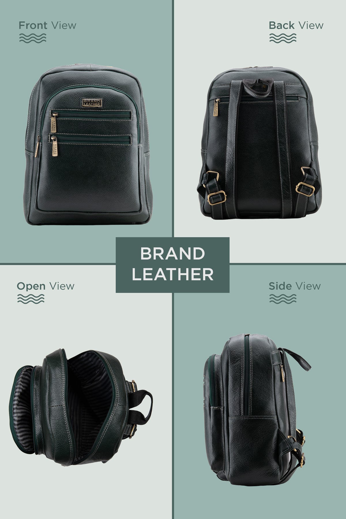 BRAND LEATHER Genuine Leather 14, 15.6 Inch Laptop Backpack For Use Office|Travel|Scahool|College Unisex