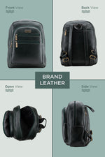 BRAND LEATHER Genuine Leather 14, 15.6 Inch Laptop Backpack For Use Office|Travel|Scahool|College Unisex