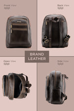 BRAND LEATHER Genuine Leather 14, 15.6 Inch Laptop Backpack For Use Office|Travel|Scahool|College Unisex