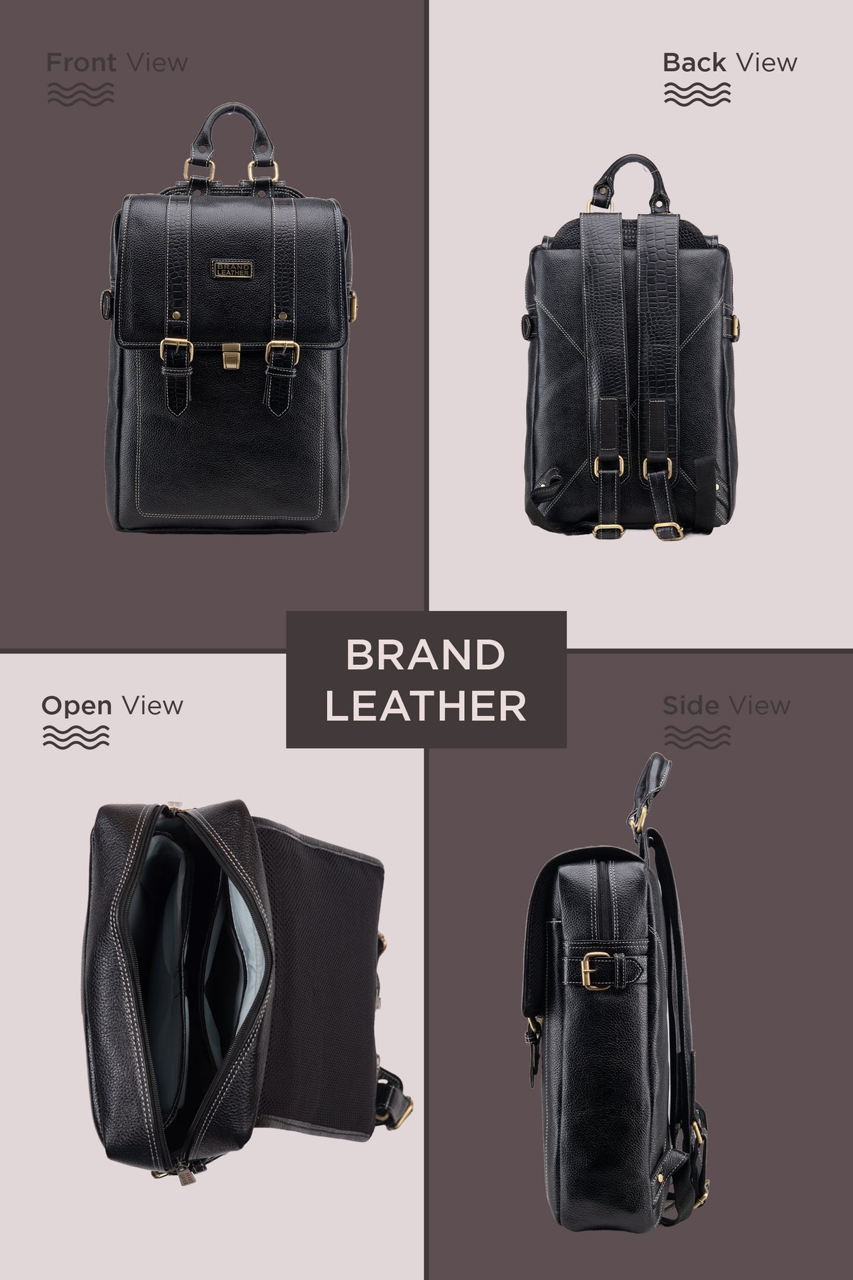 BRAND LEATHER Genuine Leather 14, 15.6 Inch Laptop Backpack For Use Office|Travel|Scahool|College Unisex