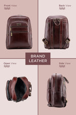 BRAND LEATHER Genuine Leather 14, 15.6 Inch Laptop Backpack For Use Office|Travel|Scahool|College Unisex