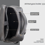 BRAND LEATHER Men's Full Grain Cow Hide Leather 17 Inch Laptop Backpack Large Capacity Weekender Overnight Camping Travel Rucksack