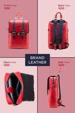 BRAND LEATHER Genuine Leather 14, 15.6 Inch Laptop Backpack For Use Office|Travel|Scahool|College Unisex